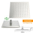 Brushed Nickel 8" Square Rainfall Shower Head + 400mm Straight Wall Mount Arm