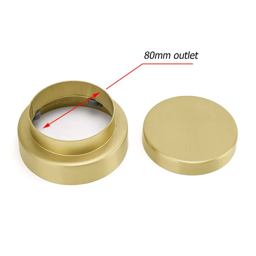 Brushed Gold 100mm In Diamater Tile Insert Floor Drain Shower Grate 75mm Outlet