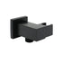Matt Black Square Water Inlet Shower Head Bracket Adjustable Holder Wall Elbow Connector