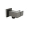 Gun Metal Grey Square Shower Head Holder Bracket Inlet Elbow Water Connector Kit