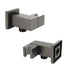 Gun Metal Grey Square Shower Head Holder Bracket Inlet Elbow Water Connector Kit