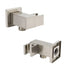 Brushed Nickel Square Bracket Flexible Shower Head Holder Wall Connector 1/2" End Thread
