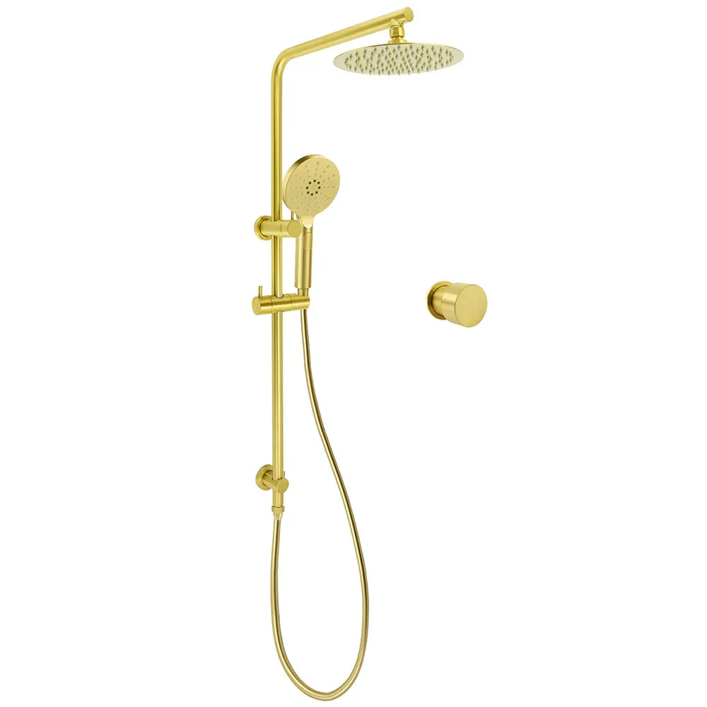 Brushed Gold Twin Shower Set 8