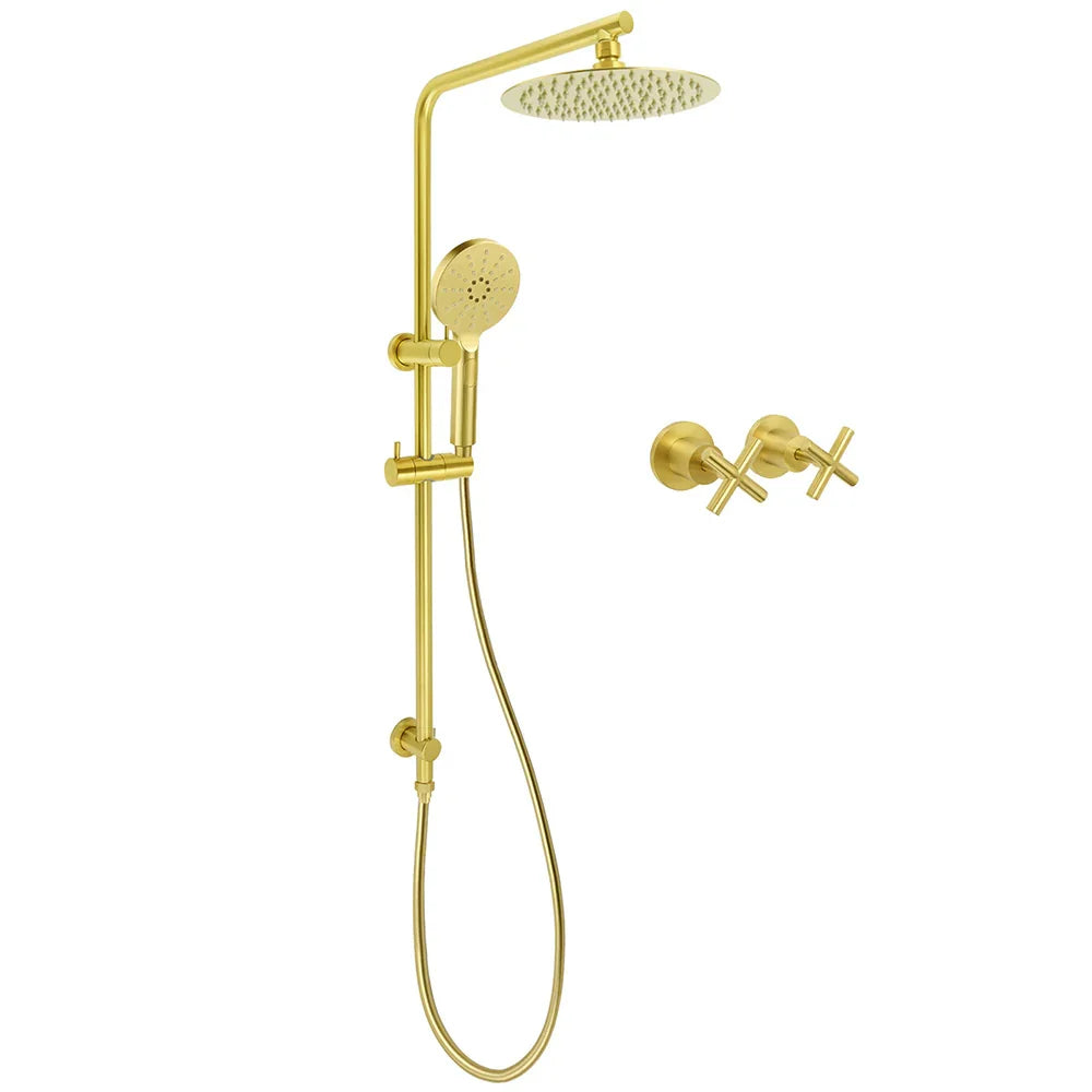 Brushed Gold Twin Shower Set 8