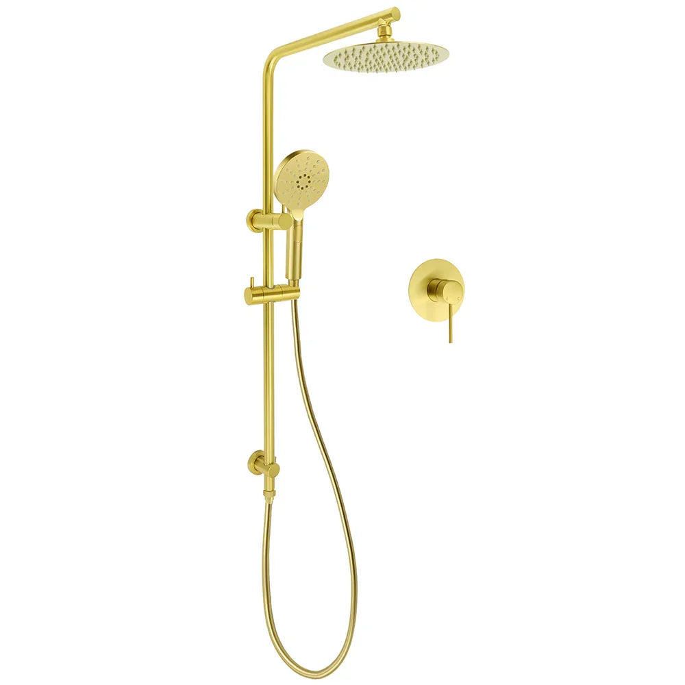 Brushed Gold Twin Shower Set 8