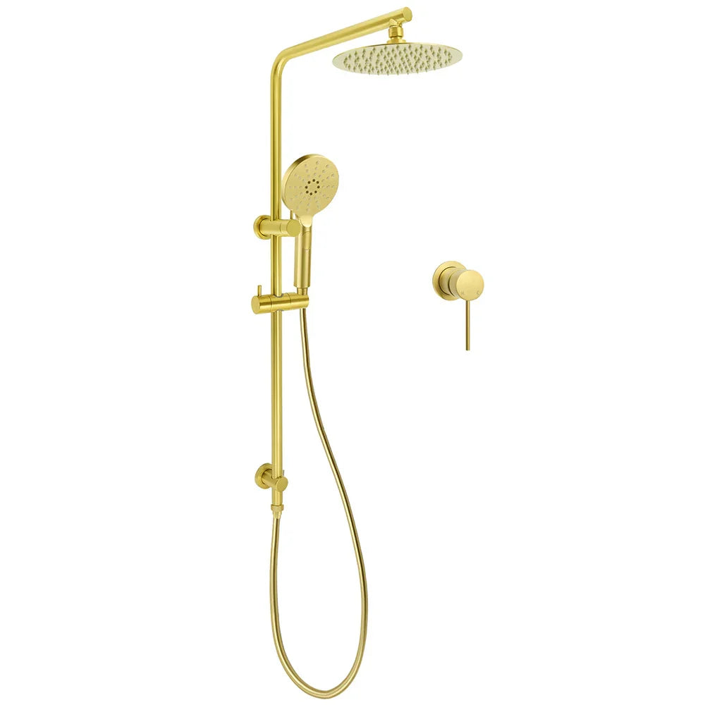 WELS Brushed Gold Twin Shower Set 8