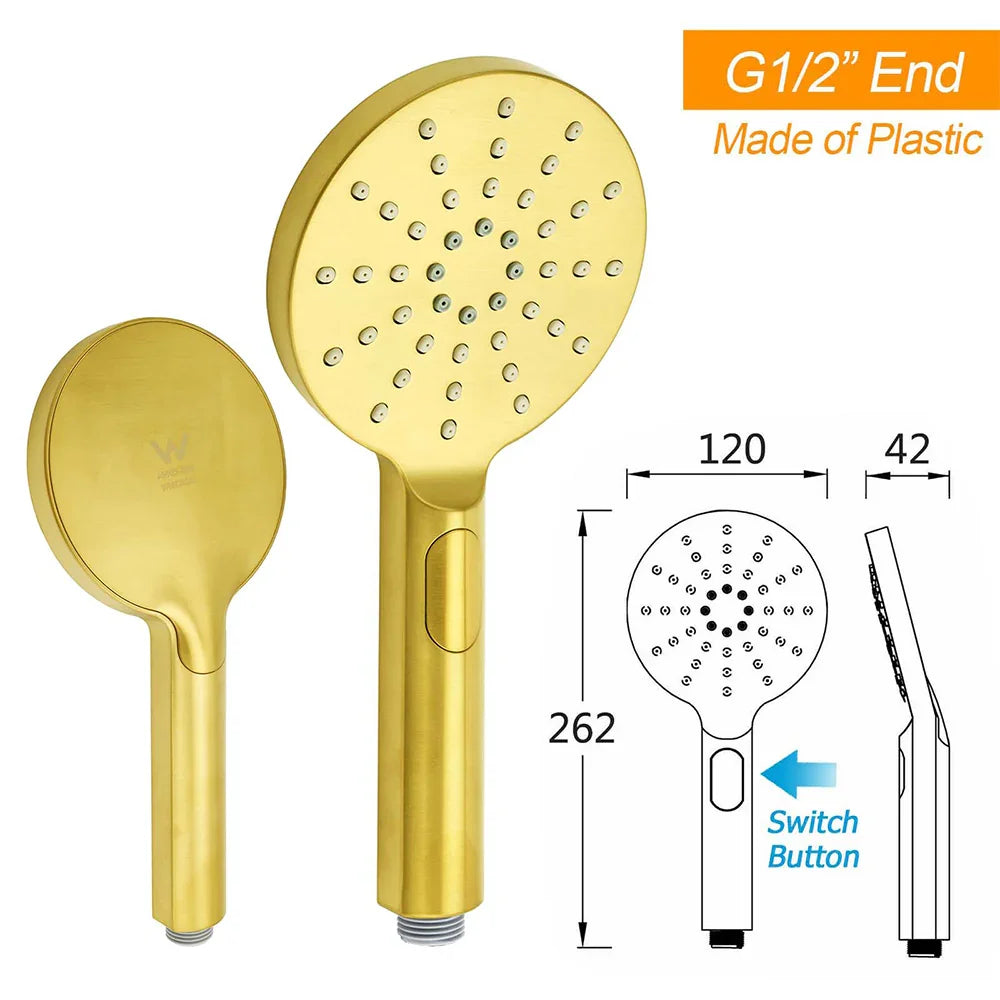 Brushed Gold Twin Shower Large Round 12