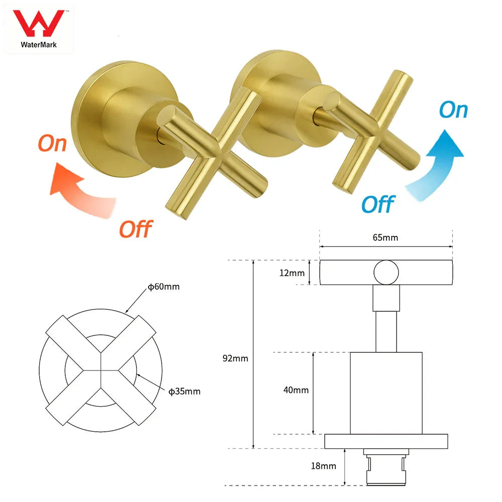 WELS Brushed Gold Twin Shower Large Round 12