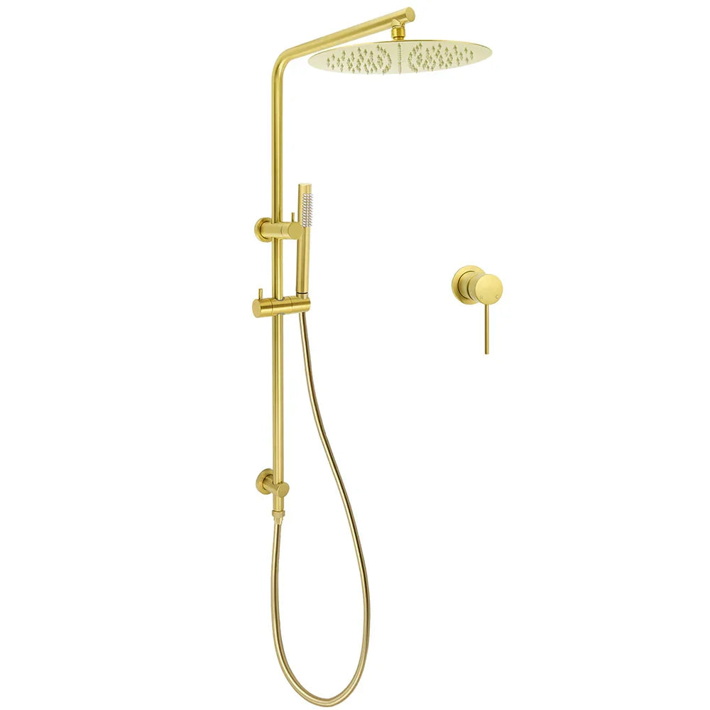 Brushed Gold Twin Shower Large Round 12