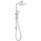 Brushed Nickel Dual Shower Set Sliding Rail Arm 8" Round Head Handheld Silver