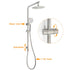 Brushed Nickel Dual Shower Set Sliding Rail Arm 8" Round Head Handheld 1/4 Turn Mixer Valve