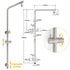 Brushed Nickel 2in1 Shower Set Sliding Rail Arm 12" Round Head Handheld Twin Taps Hot Cold Water Control