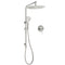 WELS Brushed Nickel Dual Shower Set Sliding Rail Arm 12" Round Head Handheld Wall Mixer