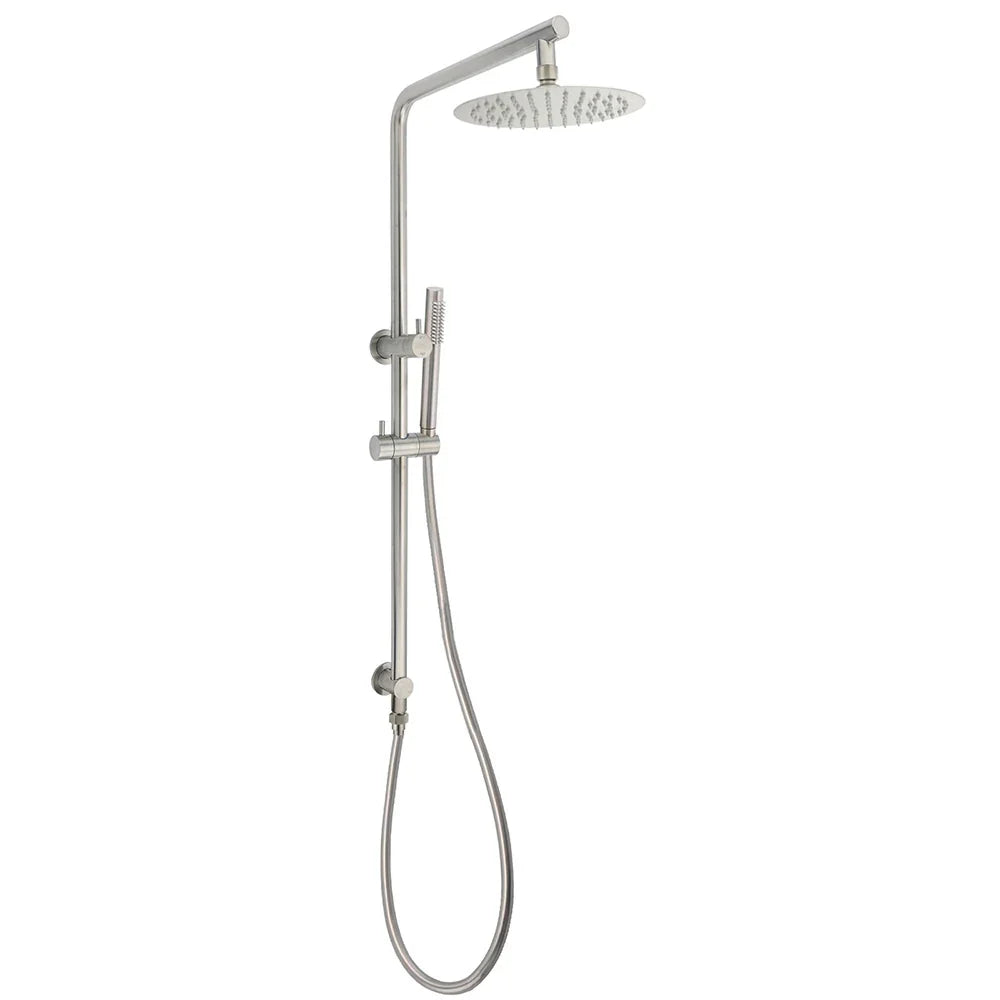 WELS Brushed Nickel 2in1 Shower Set Sliding Rail Arm 8