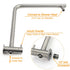 Brushed Nickel 2in1 Shower Set Sliding Rail Arm 8" Round Head Stainless Steel Handheld Twin Taps Valve