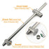 Brushed Nickel 2in1 Shower Set Sliding Rail Arm 8" Round Head Stainless Steel Handheld Twin Taps Valve