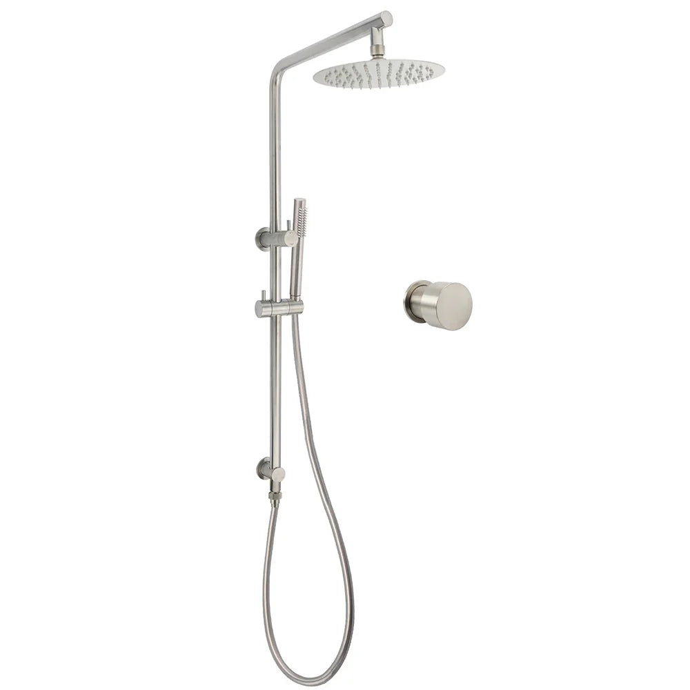 Brushed Nickel 2in1 Shower Set Sliding Rail Arm 8
