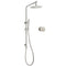 Brushed Nickel 2in1 Shower Set Sliding Rail Arm 8" Round Head Metal Handheld Hot Cold Mixer Valve
