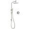 WELS Brushed Nickel Dual Shower Set Sliding Rail Arm 8" Round Head Metal Handheld Wall Mixer