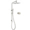 Brushed Nickel Dual Shower Set Sliding Rail Arm 12" Round Head Handheld Hot Cold Control Mixer Valve