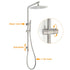 Brushed Nickel Dual Shower Set Sliding Rail Arm 12" Round Head Handheld Hot Cold Control Mixer Valve
