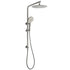 WELS Gunmetal Round 10" Twin Shower Head 3 Modes Handheld Slide Rail Diverter Arm