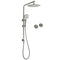 WELS Gun Metal Round 10" Twin Shower Head 3 Modes Handheld Slide Rail Hot Cold Taps Set