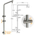 WELS Gun Metal Round 10" Twin Shower Head 3 Modes Handheld Slide Rail Hot Cold Taps Set
