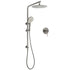 WELS Gun Metal Round 10" Twin Shower Head 3 Modes Handheld Slide Rail Diverter Mixer