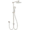 Brushed Nickel 2in1 Round 8" Stainless Steel Rain Head Shower Handheld Sliding Rail Arm Set