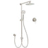 Brushed Nickel Round 8" Rain Head Shower Handheld Sliding Rail Arm Mixer 2in1 Set