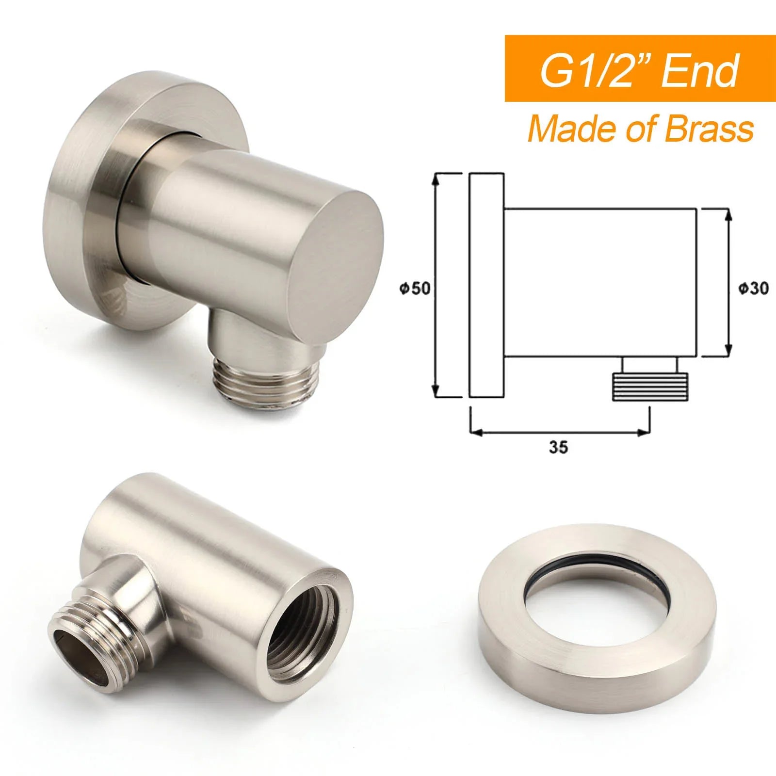 Brushed Nickel 2in1 Square 12