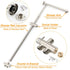 WELS Brushed Nickel 12" Rain Head Shower Square 3 Modes Handheld Sliding Rail Arm Mixer Dual Set
