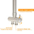WELS Brushed Nickel 12" Rain Head Shower Square 3 Modes Handheld Sliding Rail Arm Mixer Dual Set