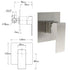 WELS Brushed Nickel 12" Rain Head Shower Square 3 Modes Handheld Sliding Rail Arm Mixer Dual Set