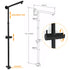 WELS Matt Black 2in1 Shower 8" Round Head Set Sliding Rail Single Mode Handheld + Twin Taps