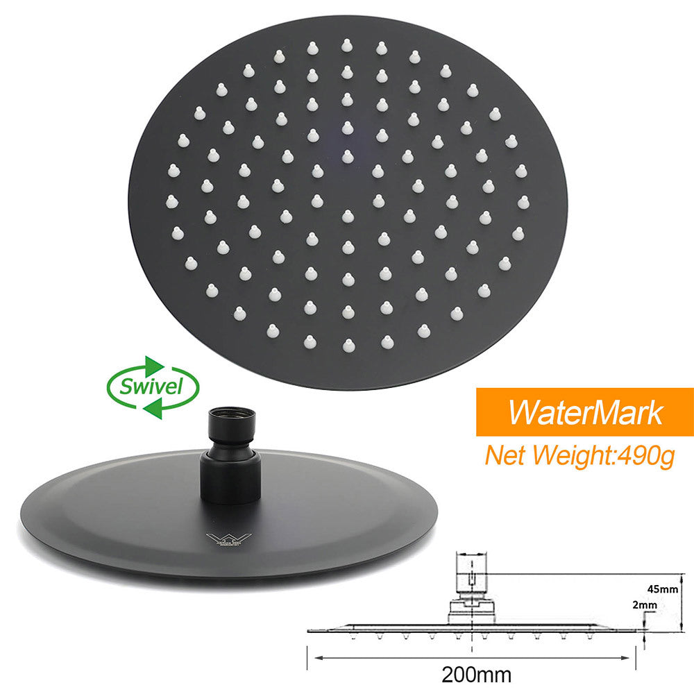 WELS Matt Black 2in1 Shower 8