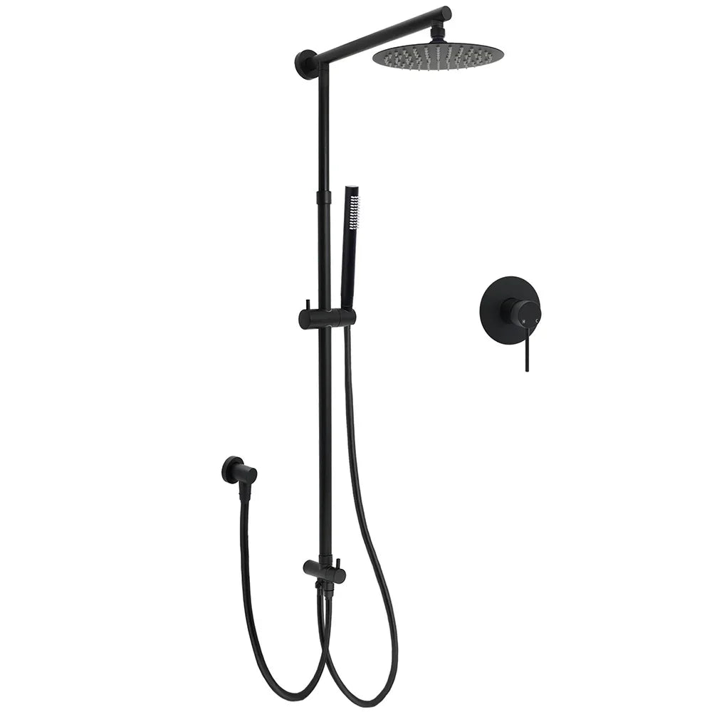 WELS Matt Black Twin Shower 8