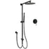 Matt Black 2in1 Round Shower 10" Rainfall Head Metal Handheld Sliding Rail Diverter Mixer Set