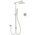 Brushed Nickel Round 8" Rain Head Shower 1 Mode Handheld Sliding Rail Arm Mixer 2in1 Set