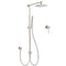 WELS Brushed Nickel Round 8" Rain Head Shower 1 Mode Handheld Sliding Rail Mixer 2in1 Set