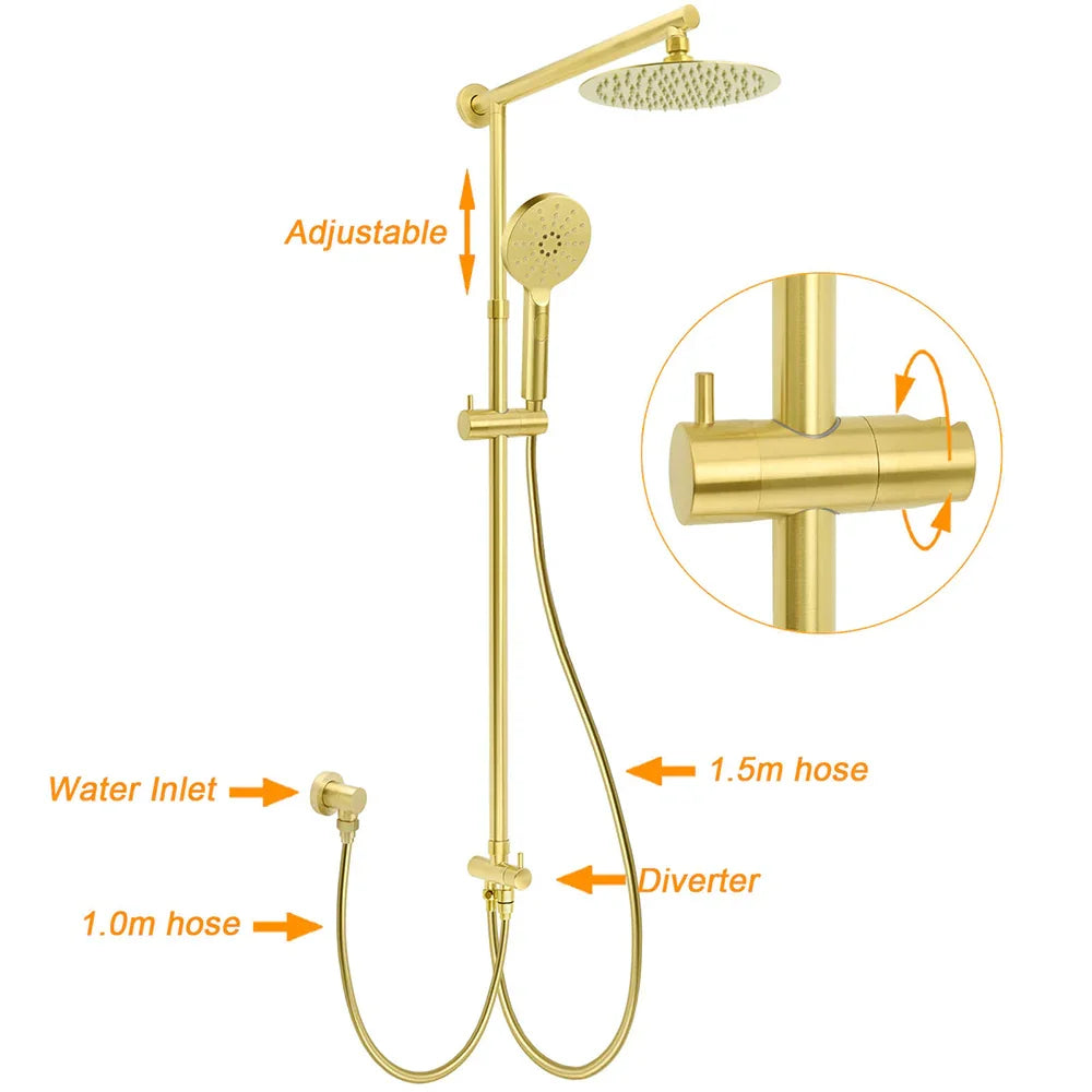 WELS Brushed Gold 2in1 Shower 8