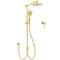 WELS Brushed Gold Shower 8" Round Head 3 Mode Handheld Rose Sliding Rail Mixer Dual Set