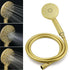 WELS Brushed Gold Rain Shower 12" Head 3 Mode Handheld Rose Sliding Rail Round Taps Set
