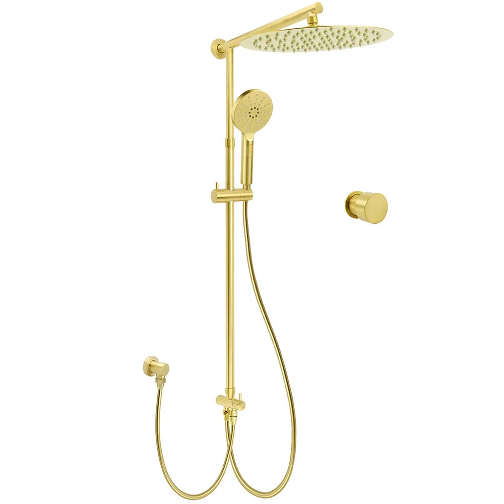 Brushed Gold Dual Round Shower 12