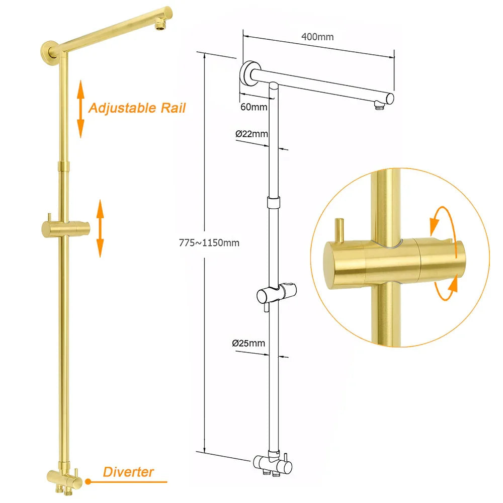 Brushed Gold Square 8