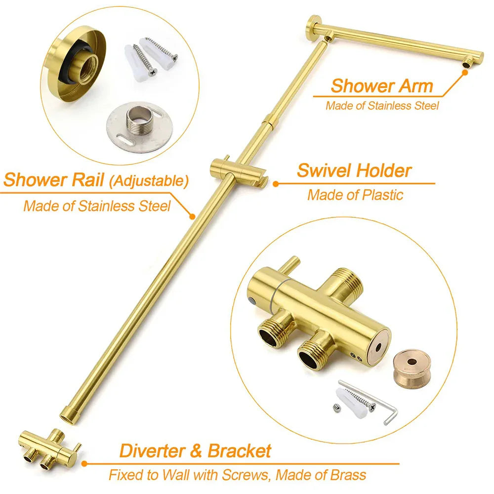Brushed Gold Square 8