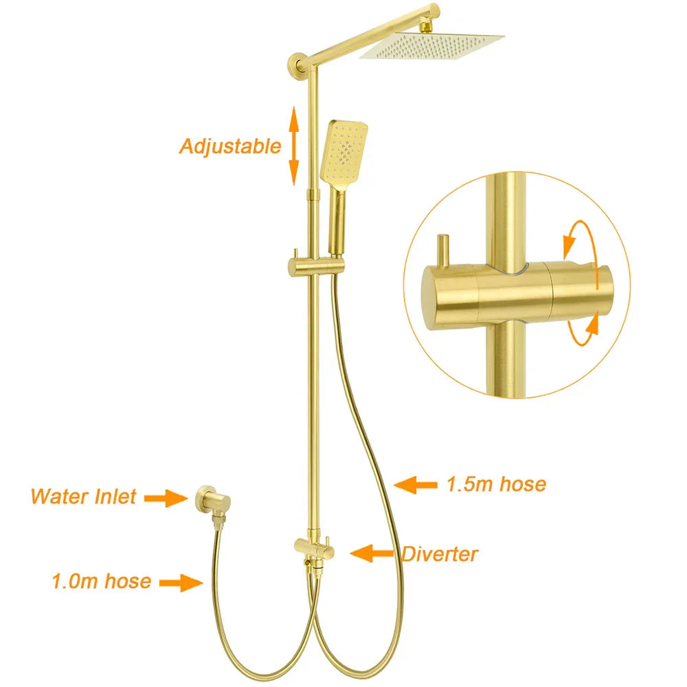 Brushed Gold Dual Square 8