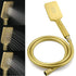 Brushed Gold Square 10" Rain Head 3 Mode Handheld Rose Sliding Rail Arm Dual Shower Set