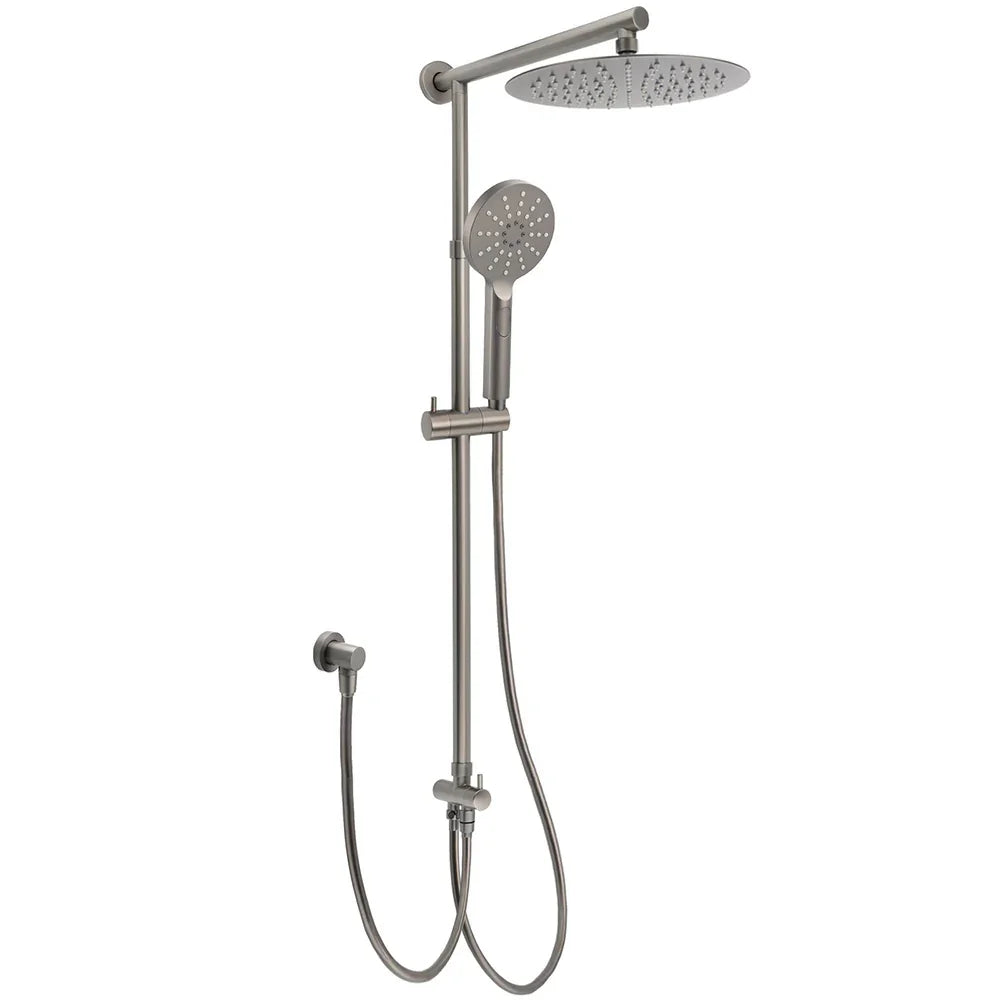 WELS Gun Metal Dual Round Shower 10